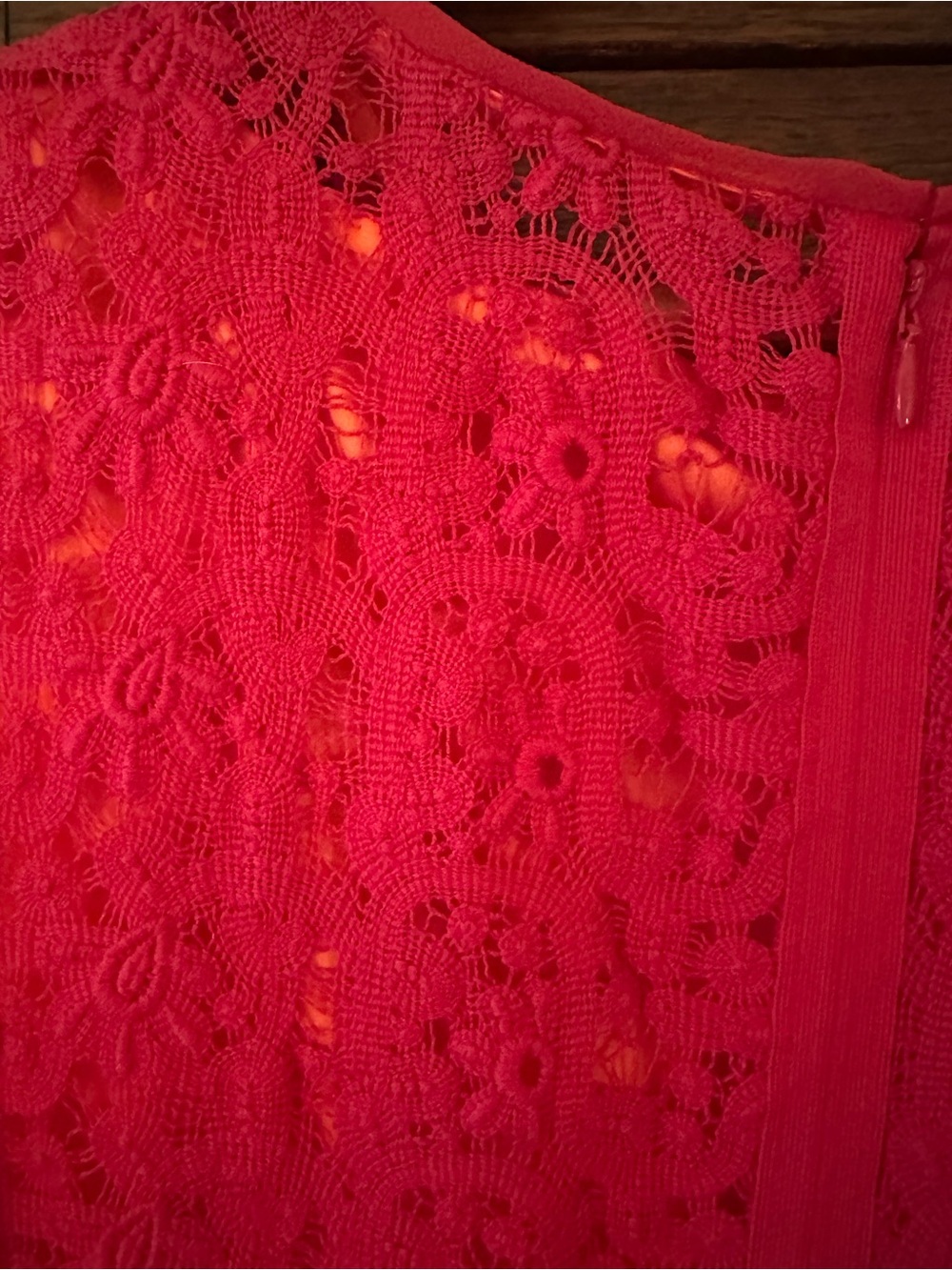 Elie Tahari Painted Lady Red Lace Sleeveless Mini Dress Size 10 - Picture 7 of 10